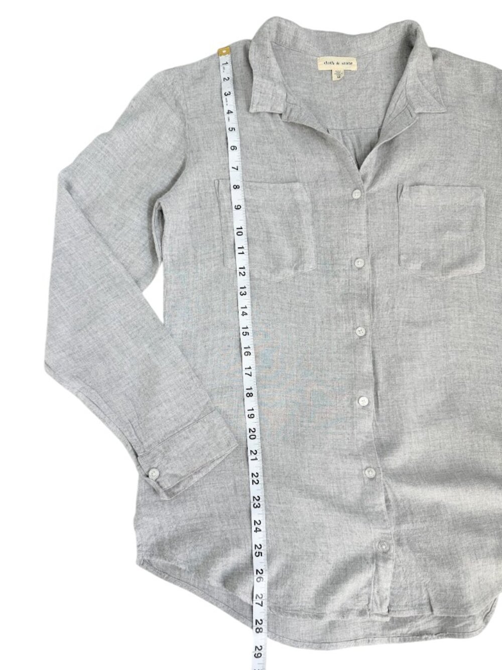 Cloth & Stone Super Soft Gray Button Down Shirt M Relaxed Utility Blouse - Picture 6 of 9